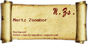 Mertz Zsombor névjegykártya